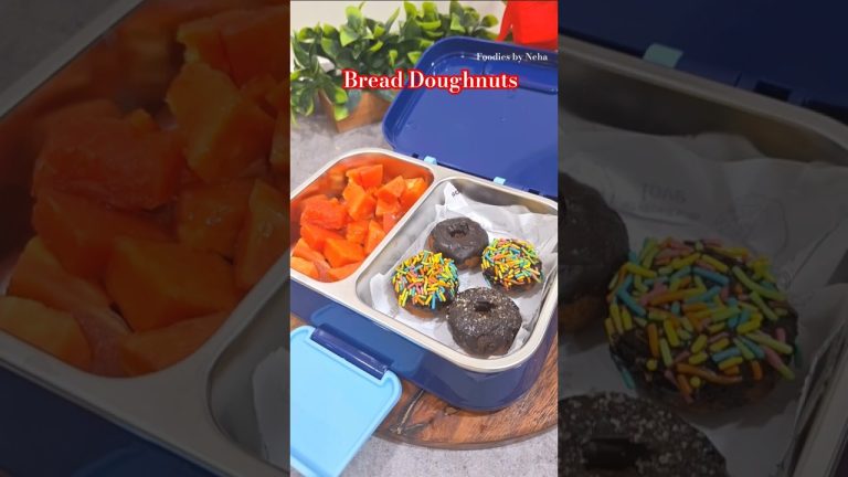 🍩 5-Minute Bread Doughnuts Recipe #youtubeshorts #doughnuts #5minrecipe #food #tiffinrecipe #shorts