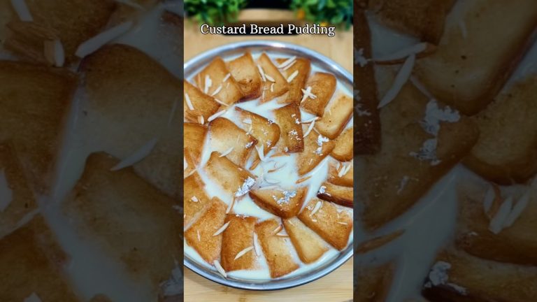 Custard Bread Pudding Recipe | Milk Powder Sweet Recipe #milkbread #bread #custard #recipe