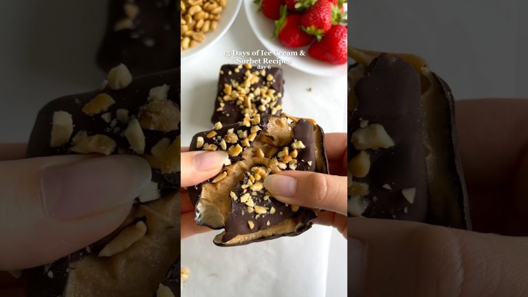 Healthier Snickers Ice Cream Bars😍 #easyrecipes #homemadeicecream #healthydessert