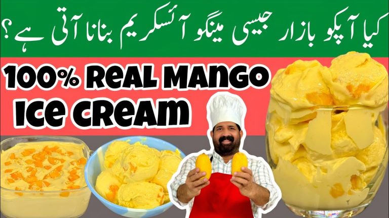 Viral Mango Ice Cream🍦(SUMMER SPECIAL) – Eggless Ice Cream Recipe – Only 2 Ingredients – BaBa Food
