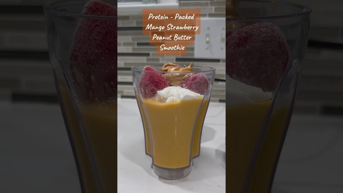 Protein-Packed Mango Strawberry Peanut Butter Smoothie