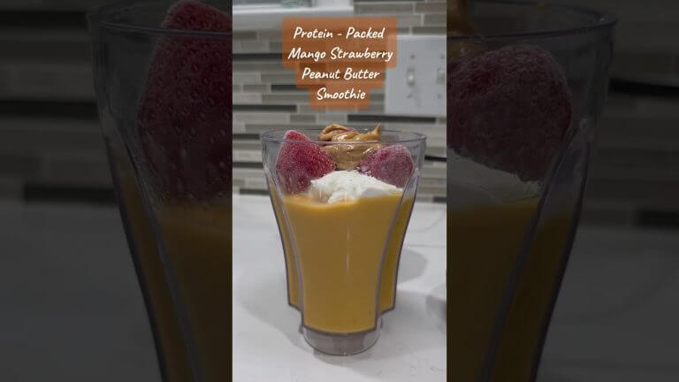 Protein-Packed Mango Strawberry Peanut Butter Smoothie