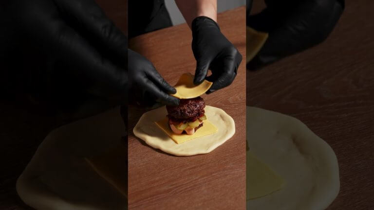 Dough wrapped cheeseburger 🍔 with all the fixins? YES PLEASE