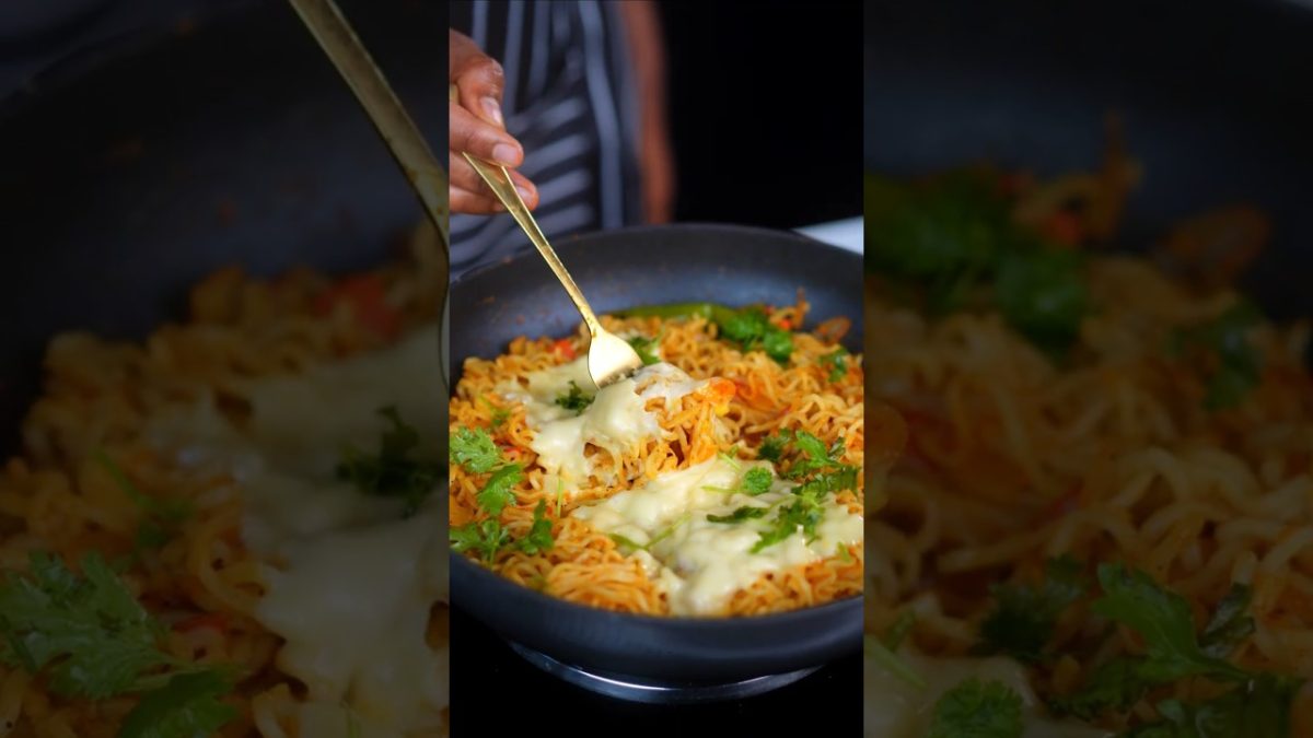 Street Style Cheese Maggi 🍜🧀 #shorts #asmr #recipe #cooking
