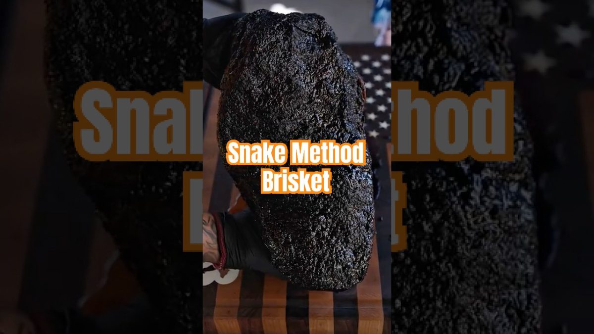 Snake Method Brisket on a MASSIVE Kettle 😳 w/ ​⁠@blazingstarbbq #brisket #snakemethod #bbq