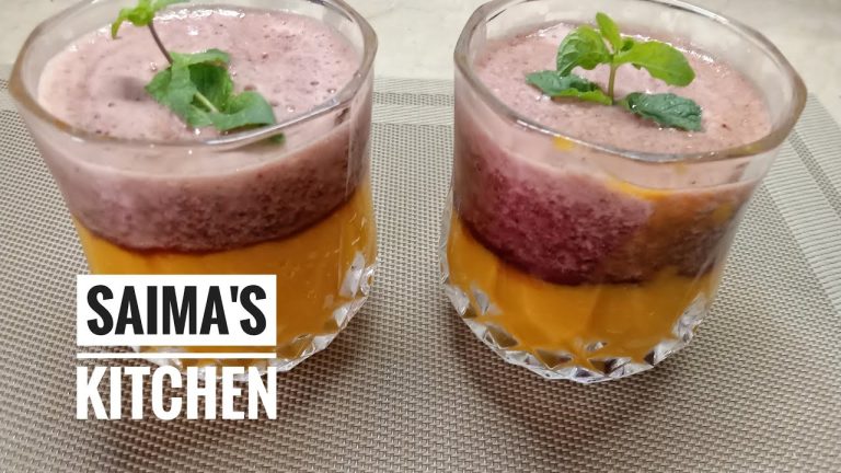 Mango Cherry Green Tea Smoothie Recipe By Saima's Kitchen
