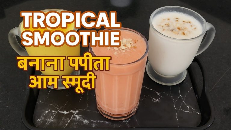 🍌🥭 Banana Papaya Mango Smoothie Recipe 🥭🍌 | Summer Special Healthy Smoothie | Weight Loss Drink ✨
