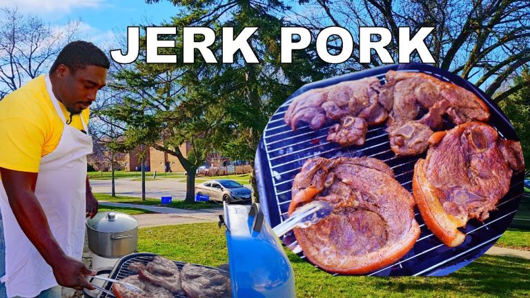 JAMAICAN JERK PORK RECIPE grill over pimento smoke [ full video much watch]