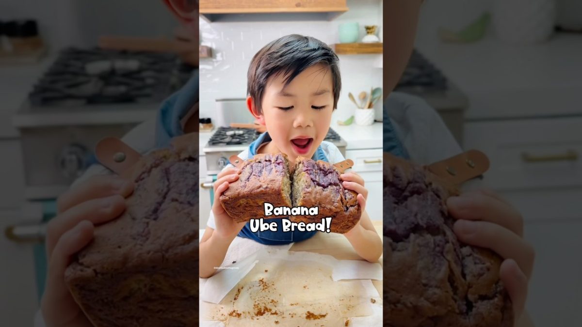 Dash makes Ube Banana Bread! 🍌💜 use your fave🍌recipe and add spoonfuls of ube! #kidchef