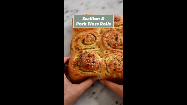 Mouthwatering Scallion & Pork Floss Rolls #shorts #cooking #bread