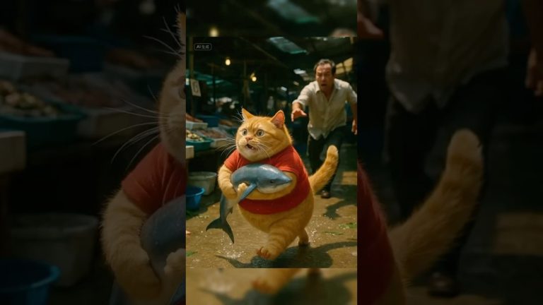 Today, I'm treating Cat Sister to grilled dolphin meat!