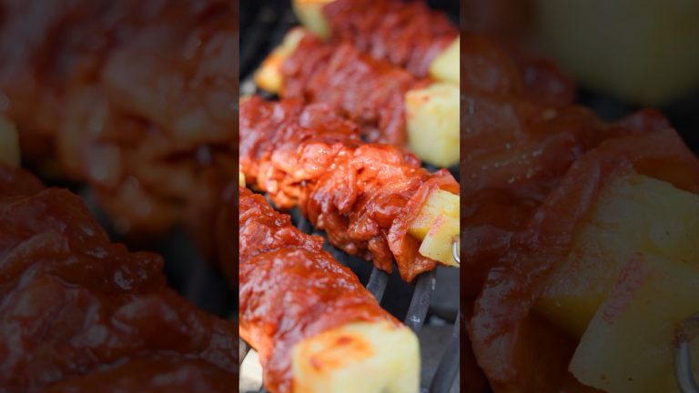 Grilled Al Pastor Skewers Mini Trompitos #shorts