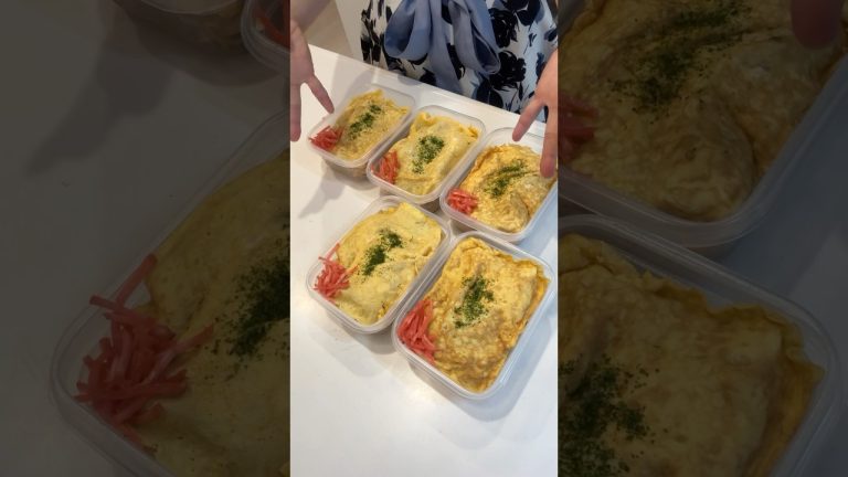 1食238円で満足弁当。ズボラでも美味い！オム焼きそば弁当5日分作り置き#冷凍弁当#冷凍ストック#作り置き#夏レシピ#お弁当#焼きそば#オムそば#節約レシピ