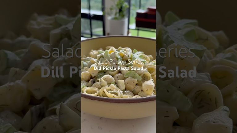 This salad should not be missed!! #picklepastasalad #dillpickle #pastasaladrecipe #pastasalad