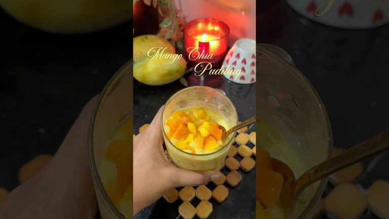 🥭Mango chia seed pudding 🫶🏻Sugar free dessert 🍮 #shorts #mangochiapudding
