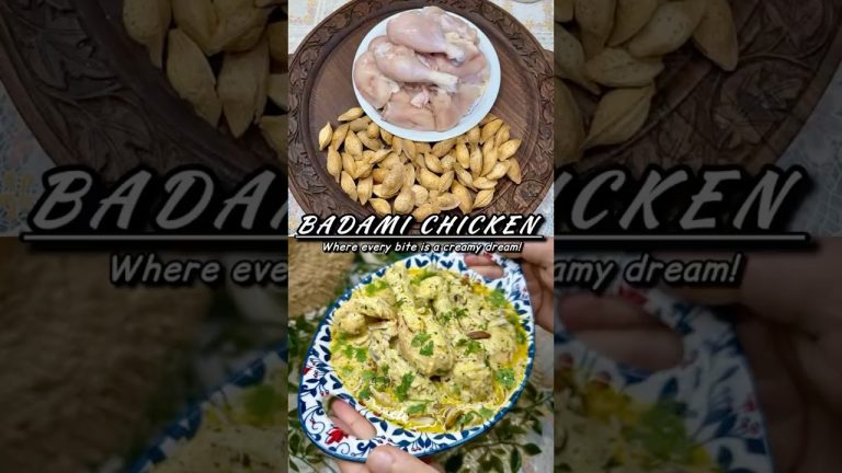 Badami Chicken Recipe||Rich, Creamy & Nutty Chicken Curry With Almonds||Easy Chicken Recipe#shorts