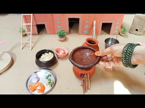 Miniature Pasta Recipe In Village Style | Tiny Clay Pot Cooking Without Cheese Aur Cream