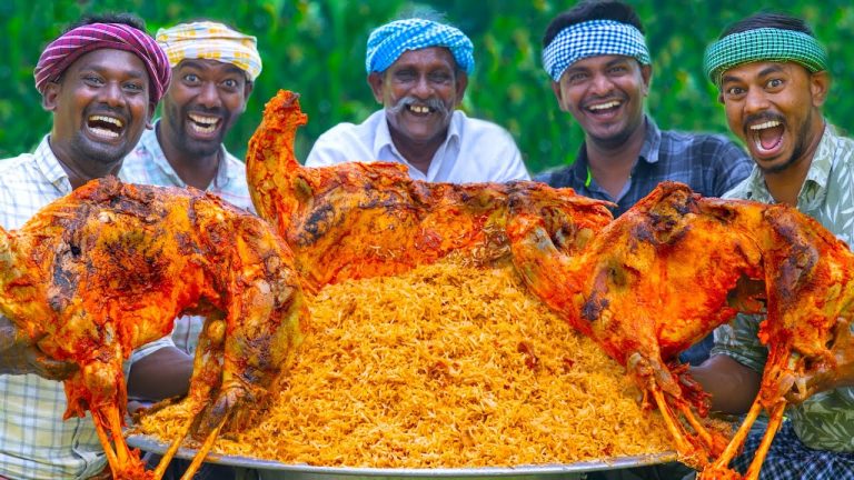 MUTTON BIRYANI | 3 FULL GOAT ROASTED MUTTON BIRYANI Recipe Cooking in Village | Arabian Biryani