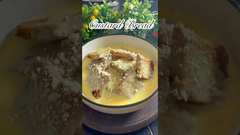 5 Minutes Dessert Recipe 🍨 #youtubeshorts #custardbread #dessertrecipe