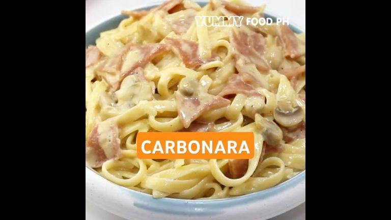 Carbonara Pasta in creamy mushroom