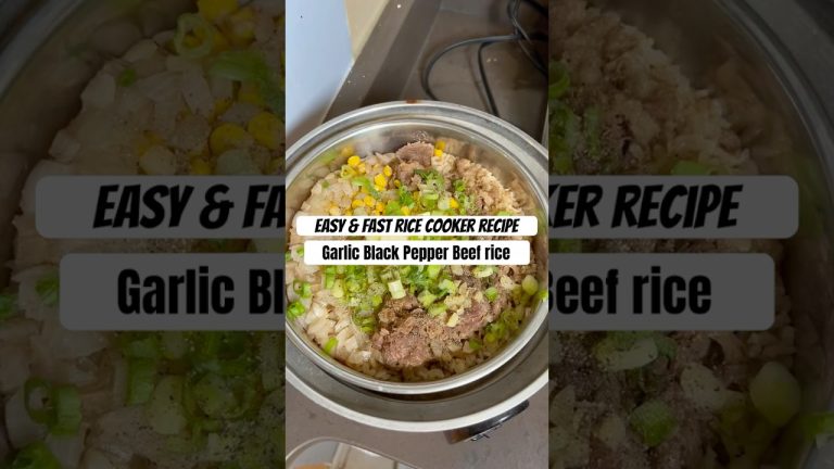 Quick & Yummy Rice Cooker Recipe: Garlic Black Pepper Beef Rice (Pepperlunch) #ricecookerrecipe