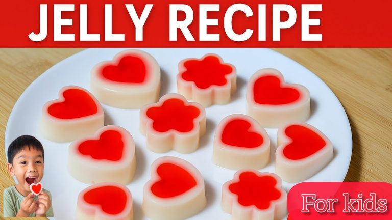 2-Minute ❤️🌸Cute Dessert Recipe | 2-Color Heart Jelly Recipe| No Gelatin | Easy Jelly Recipe