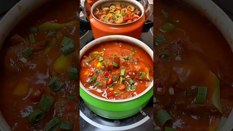 Boiling Hot Spicy Beef Stew & Mushroom Pot | Ultimate Chinese Street Food #mukbang #foodvlog #shorts