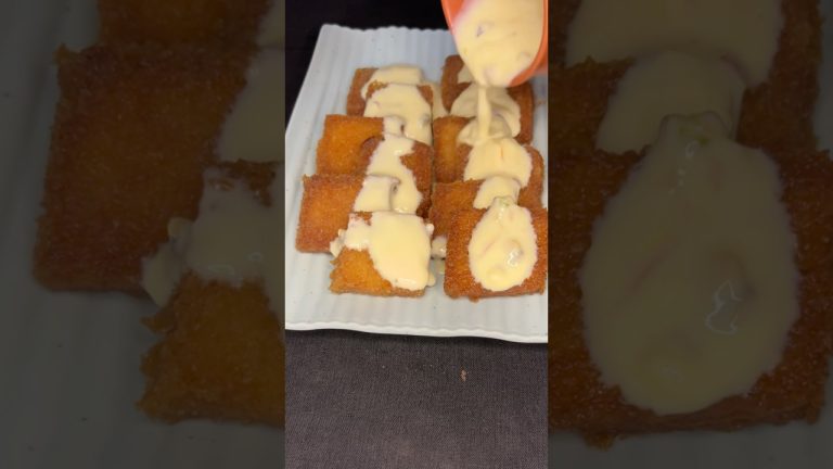 😍🤤Custard bread bites  || Crispy sweet snacks recipe || #youtubeshorts #shortsfeed