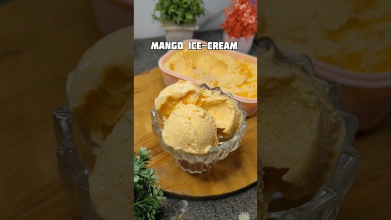 Mango Ice-cream Recipe 🤤#mango #icecream #recipe #summer #mangoicecream #shortsfeed #shortsviral