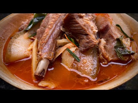 Cooking Local Pork with Freshly Boiled Bamboo Shoot recipe || Naga Kitchen