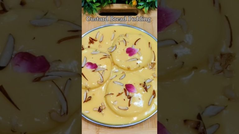 Custard Bread Pudding Recipe | Milk Powder Sweet Recipe #milkbread #bread #custard #recipe