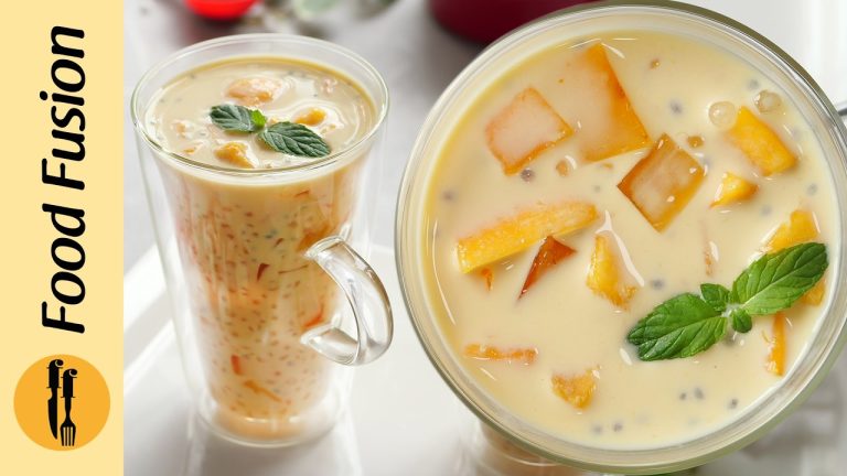 Creamy Mango Sago Drink Recipe by Food Fusion