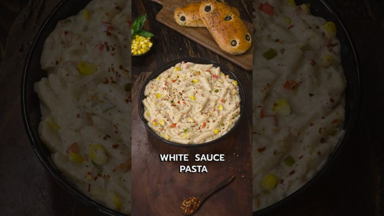 Creamy & Cheesy White Sauce Pasta | Pasta Recipes #shorts #whitesaucepasta