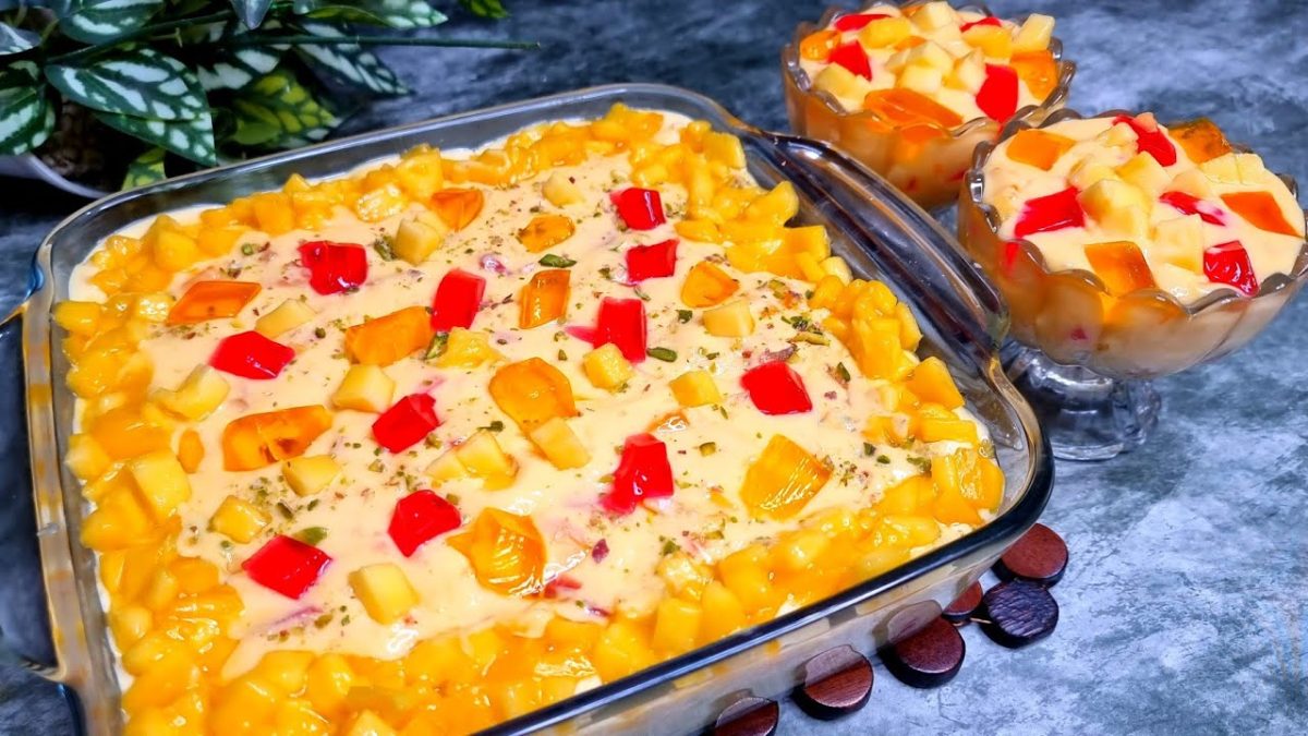 Easy Mango Dessert Recipe 🍨| Creamy Mango Custard Pudding 🍮| Mango Trifle
