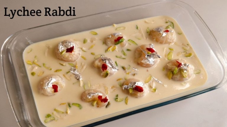 Lychee Rabdi Recipe | Lychee Rabri | Litchi Kheer | Stuffed Lychee Rabdi | best dessert