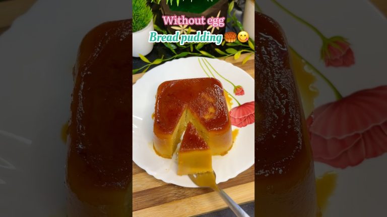 Bread Pudding Recipe 🥮😋| Without Egg Viral Bread Pudding Recipe😍 #pudding #shorts #youtubeshorts