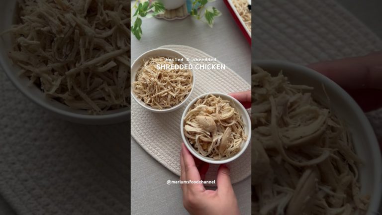 Boiled & shredded chicken recipe #chicken #boiledchicken #shreddedchicken #shorts #cooking #recipe