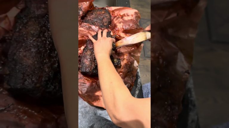 Pulling the bones out of my beef short ribs!