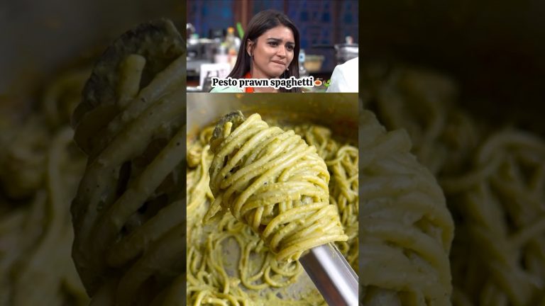 🍝😱20 min LUNCH BOX READY🔥Creamy Pesto prawn spaghetti 🦐🔥Cook with comali 6 recipe✅ pesto sauce