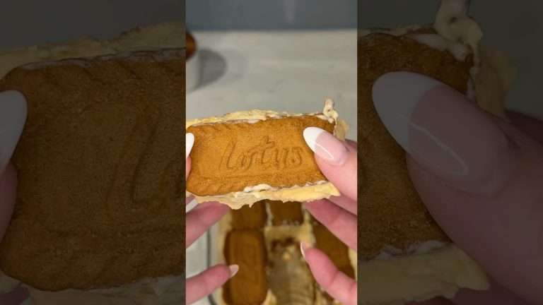viral biscoff cookie ice cream sandwiches recipe 🍪🍦 #shorts #easydessert #recipe #easyrecipe #food