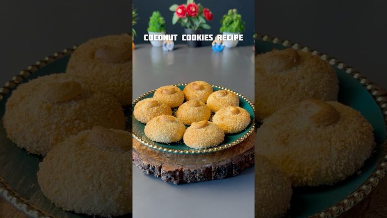 Crispy Coconut Cookies Recipe #shorts #cookies #recipe #biscuit