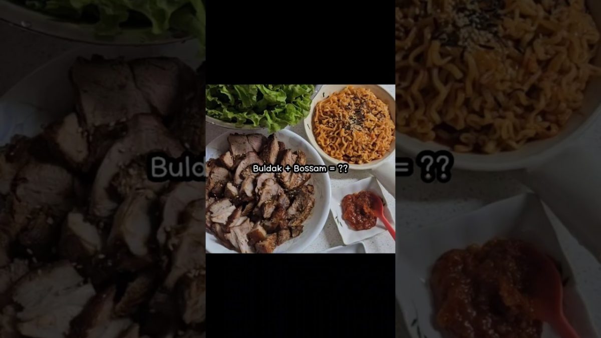 Buldak ramen + Bossam = ??  #buldakramen #koreanfood #bossam