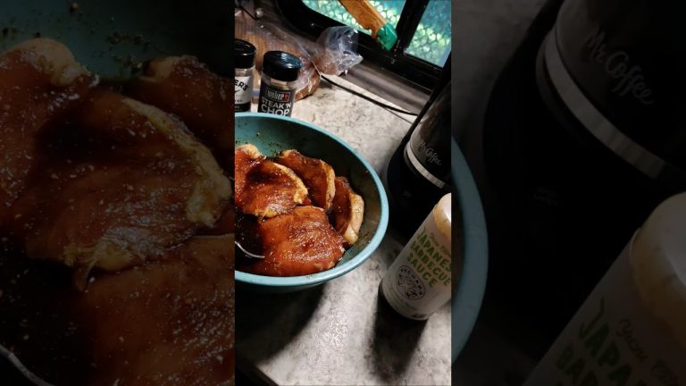 Japanese BBQ sauce marinade pork chops on grill w/smoke with fresh cut ✂️ fries 🍟…#smoker #bbq