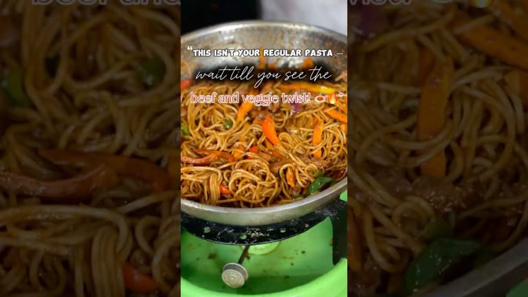 Easy Beef Veggie Pasta in 1 Pan! Ready in Minutes 🍝🥩🥦 #Shorts. #BeefPasta #cooking