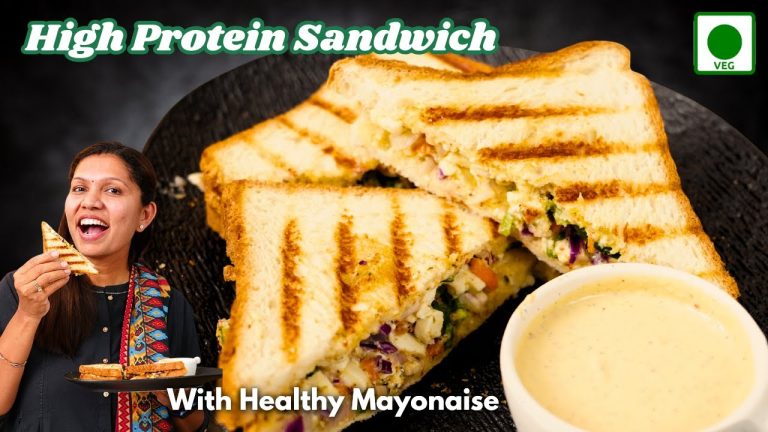 हाई प्रोटीन सैंडविच हेल्दी मायोनीज़ के साथ | High Protein Sandwich Recipe | Paneer Mayonnaise  Recipe