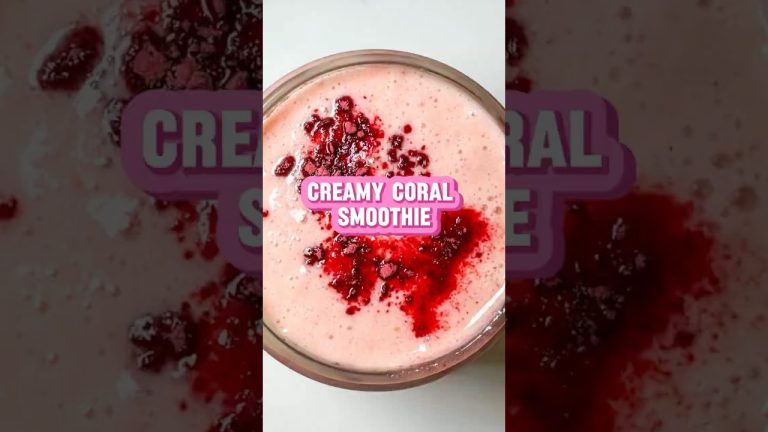Tropical Coral Smoothie Recipe | #vegan #plantbased