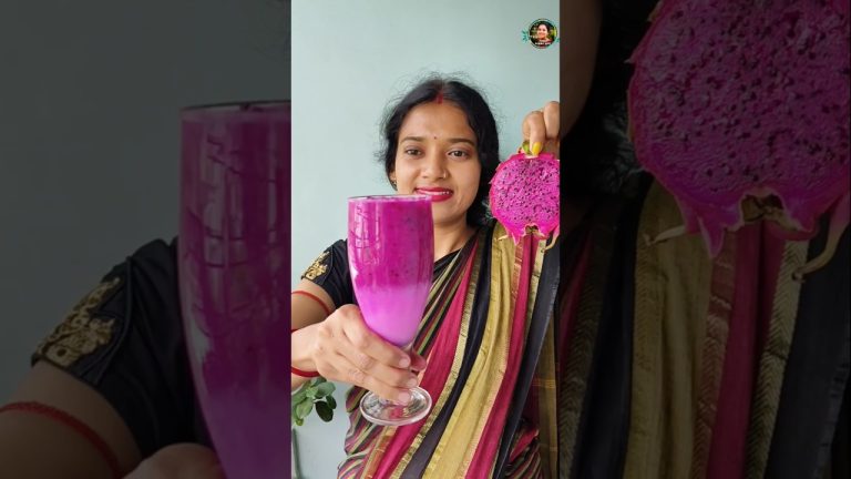 💚Healthy Dragon fruit Milk Shake🍁Tropical Fruit Shake🌿 Smoothie🍁Drinks🌿Summer #shorts #fruit #recipe