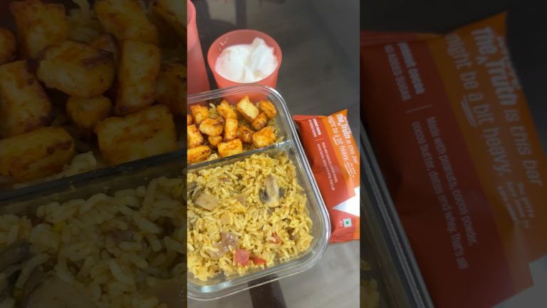 Mushroom Pulao#shorts Lunchbox recipe #recipe #weightloss #healthy #lunch #cooking #protein #food