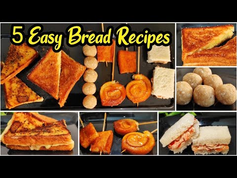 💯 2 minute – 5 easy bread recipes| bread recipes| easy breakfast|