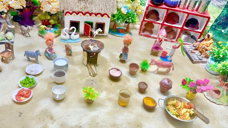 Miniature Spicy Pasta Recipe & Coconut Pot Tea | Village Cooking | Mini Cooking | Mini Food Park